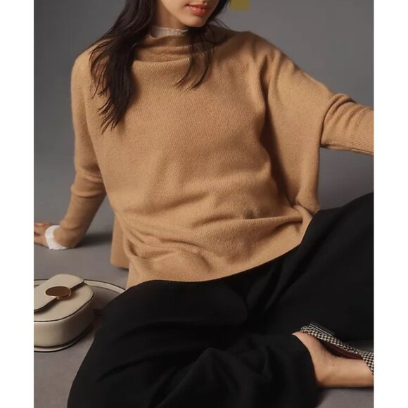 Maeve by Anthropologie The Shea Oversized Boxy Cashmere Sweater Honey - Picture 1 of 10